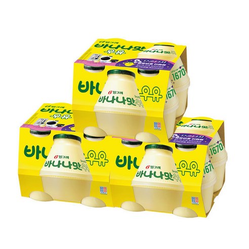 바나나맛(단지) 우유 240ml x12개 칼슘음식 뼈에좋은음식 우유 효능 소화잘되는, 12개