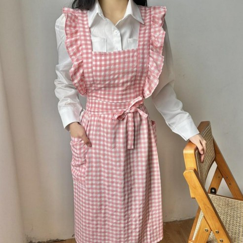 니즈박스 프릴앞치마 체크 어린이집 유치원, 1개, 레드 체크앞치마 니즈박스 프릴앞치마 체크 어린이집 유치원, 1개, 레드 체크앞치마