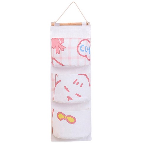벽걸이형 수납가방 3포켓 홈 수납장, 고양이, 중간, 천