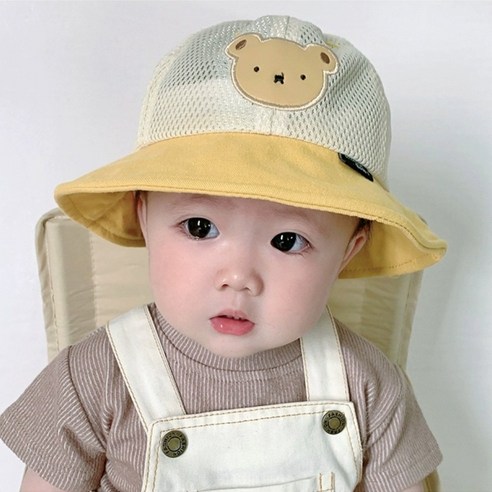 백백이나라 유아동 곰돌이 매쉬 벙거지 모자