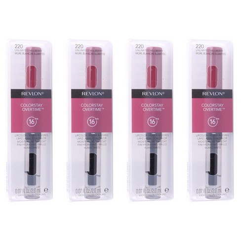 Revlon 컬러스테이 오버타임 립컬러 2.0ml, Unlimited Mulberry, 4개