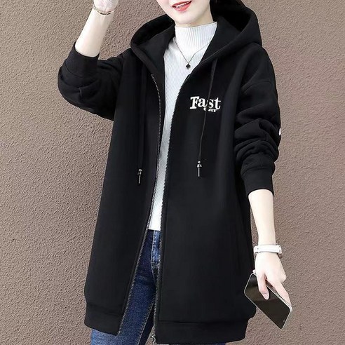 따뜻하고 편안한 겨울 필수템, JUSTFEELING 여성용 기모 후드집업 카디건 코트