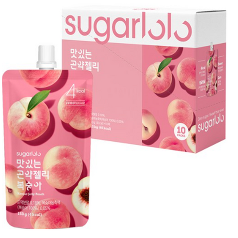 인테이크 슈가로로 맛있는 곤약젤리 복숭아, 150ml, 30개