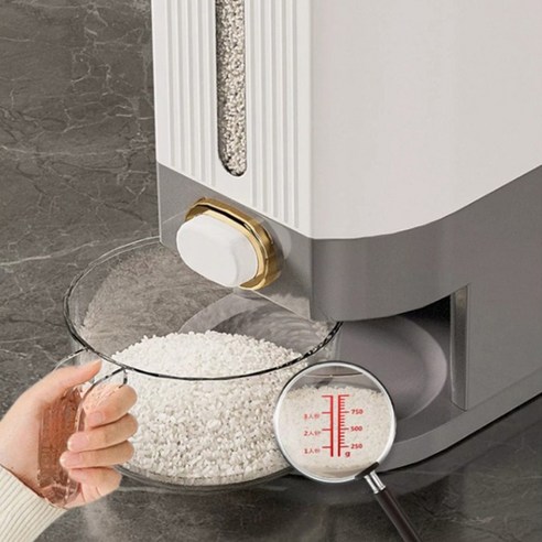 원터치 계량 쌀통 5kg/10kg 쌀 보관통 쌀보관함 스마트 쌀통 쌀독 쌀창고 쌀보관, 1개
