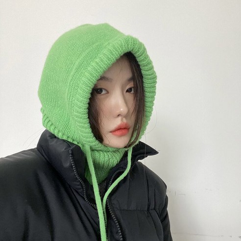 [아롬블룸] 리모니 니트 바라클라바, 그린, 1개