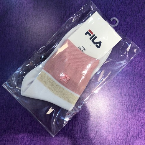 [휠라 언더웨어] FILA 휠라 블럭 배색 중목 여자 양말 (PIK)