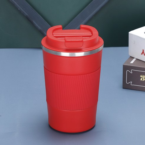 스테인레스 스틸 보온병 컵 커피 컵 자동차 야외 물 컵, 510ml, 빨간색