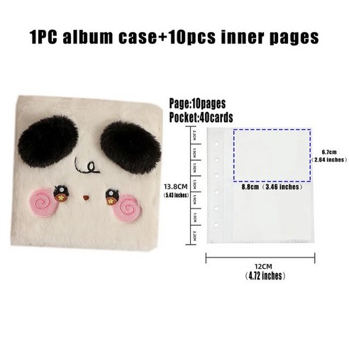 털 포카 홀더 포토카드 바인더 키링 케이스 콜랙트북 IFFVGX 봉제 거치대 케이팝 아이돌 사진 앨범 수집 책 카와이 문구 A7, 5.A7 with 1grid page