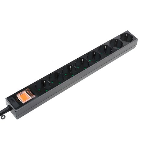 동양 메인스위치 보호커버 멀티탭 8구 DYM-G8C-SC-BLACK, 2.5m, 1개, 블랙