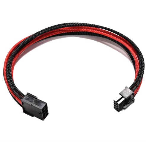 Retemporel 8Pin - 4+4Pin PC 모듈 전원 연장 케이블 CPU 어댑터 18AWG 라인 30Cm, 1개, 블랙&레드