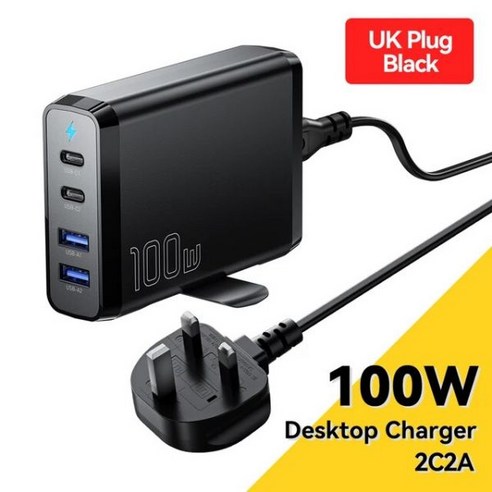 Essager GaN 140W 데스크탑 충전기 4.0 QC 3.0 PD C타입 USB 고속 충전 스테이션 맥북 삼성 아이폰 노트북용, [03] 100W UK Plug