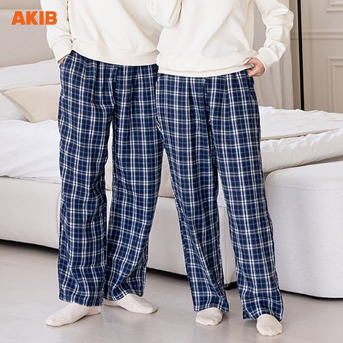 아킵 커플 체크 수면바지 잠옷 면 파자마팬츠 10종