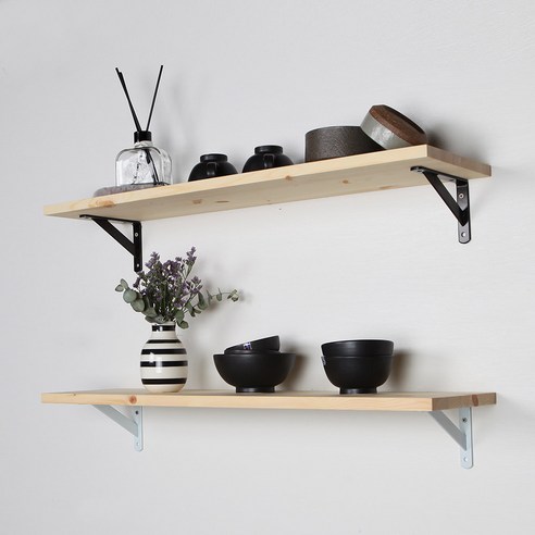 강도 높은 미송집성목 원목 벽걸이선반