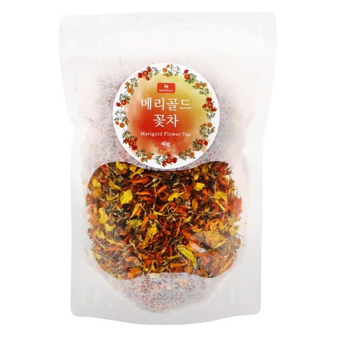 제주 수제 메리골드 꽃차 마리골드 꽃잎 파우치형 40g, 40g x 1개, 1개