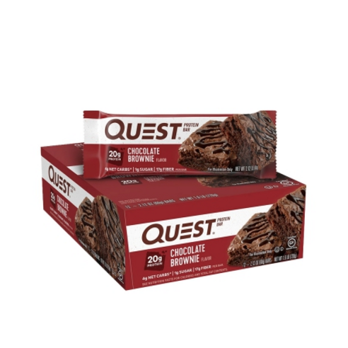 퀘스트뉴트리션 프로틴 바 60g 프로틴 20g 식이섬유 17g 글루텐 프리, 초콜릿 브라우니, 72개입