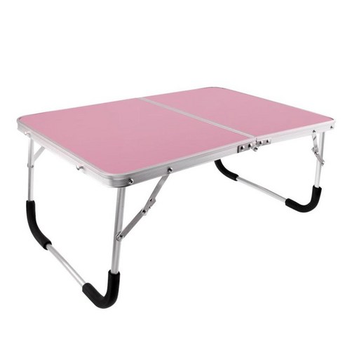 야외 접이식 테이블 야영 알루미늄 합금 피크닉 테이블 경량 책상, 62x42x27.5cm, 핑크