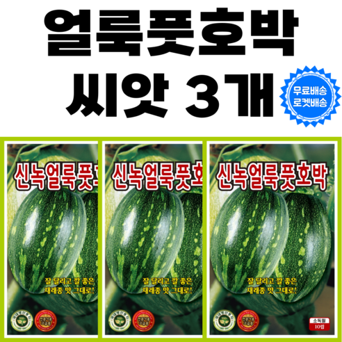 얼룩 풋호박씨앗 3개 국내채종 풋호박 씨앗 씨 종자, 1세트