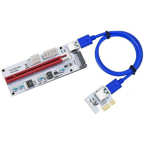 Retemporel PCI-E 케이블 1X - 16X 이미지 확장 Ethereum ETH 마이닝 전원 라이저 어댑터 카드 60cm USB 3.0 케이블(VER 008S), PCIe 라이저