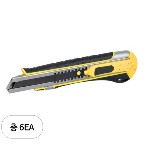 케이디와이 고무그립 오토리턴 자석 커터칼 KC-18A, 6개