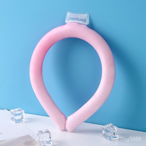 아이스 넥밴드 넥쿨러 쿨타임 넥쿨링튜브 쿨스카프 얼음목도리 아이스스카프 최신형 28도자동냉각 Free사이즈 카툰, 핑크색