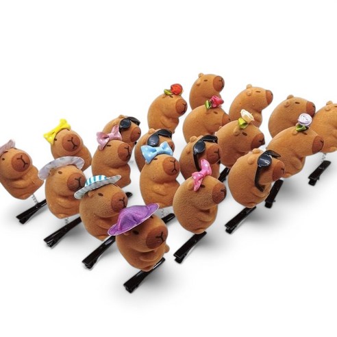 카피바라 머리핀 귀여운 헤어핀 집게핀 6종 세트