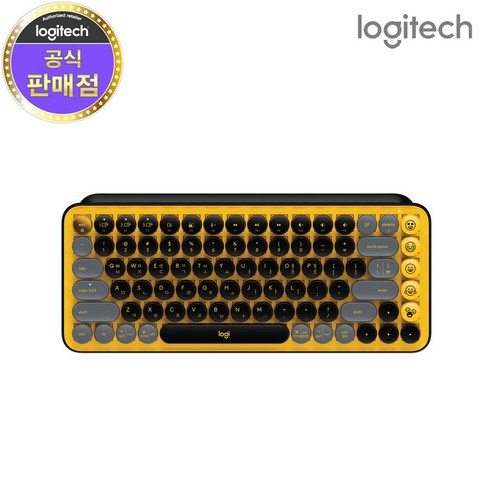 로지텍코리아 POP KEYS 무선 기계식 키보드 (정품), 블라스트(엘로우)