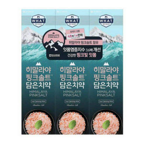 히말라야 핑크솔트 담은 치약 튜브형 아이스, 100g, 3개