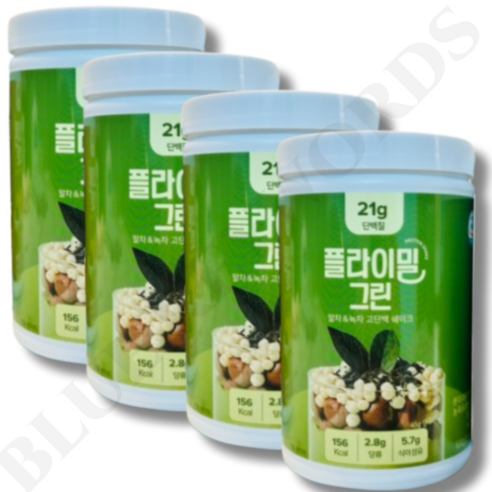 플라이밀 단백질 쉐이크 대용량 그린 녹차맛, 630g, 4개