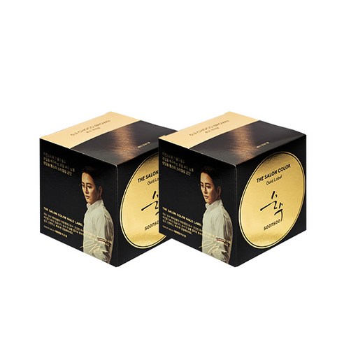 순수 더 살롱 컬러 골드라벨, 2개, 초코브라운