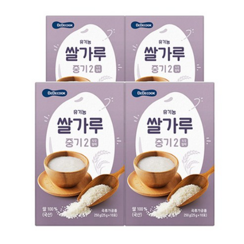 베베쿡 유기농 쌀가루 중기2 25g x 10p, 250g, 8개