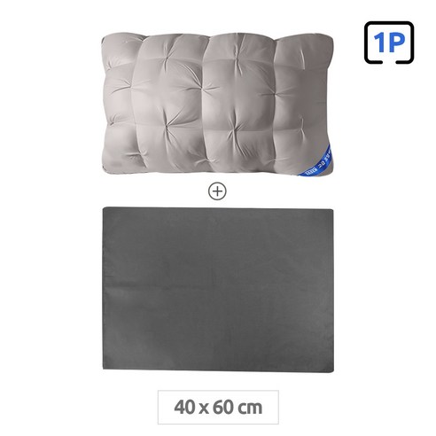 FASEN 베개 이탈리아 7성급 호텔 베개 OEKO-TEX 알러지/진드기방지 항균인증 50x70/40x60 cm 수면 배게 배개 베게 베개솜 배게솜 덤으로 베개커버 1/2개 증정, 차콜그레이, 1개