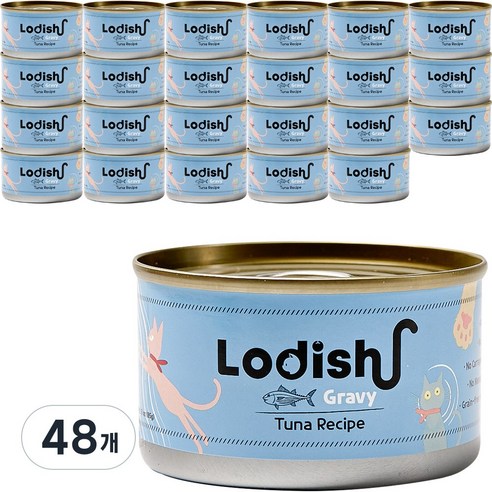 로디시 고양이 습식사료 주식캔, 48개, 그레이비 참치, 85g