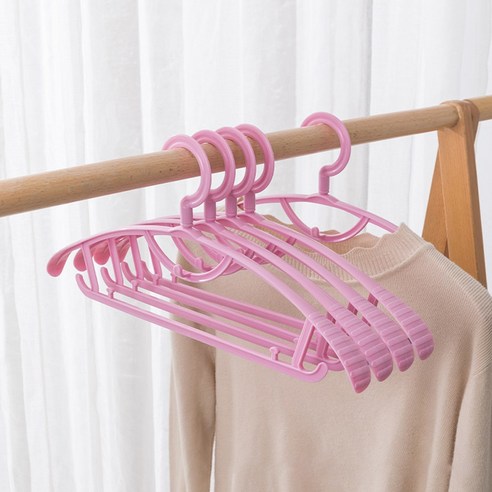 디바인 어깨뿔방지 논슬립 늘어남방지 플라스틱 옷걸이, 20개, 핑크