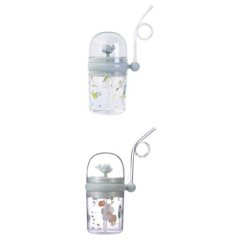 야외 Blue + Green 용 밀짚 누출 방지 기능이있는 260ml 물 컵, 설명한대로, 설명한대로, 설명한대로