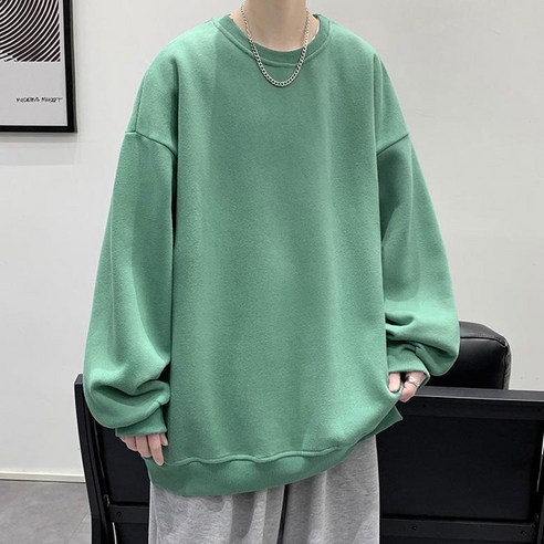 코디코치 데일리 오버핏 무지 라운드 맨투맨 티셔츠