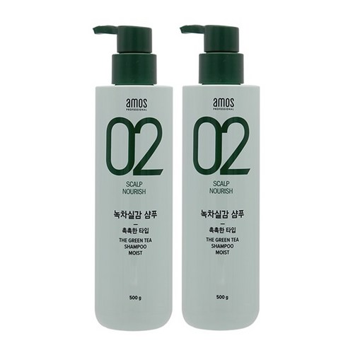 아모스1+1 녹차실감 샴푸 중건성 촉촉한타입 500ml 2개