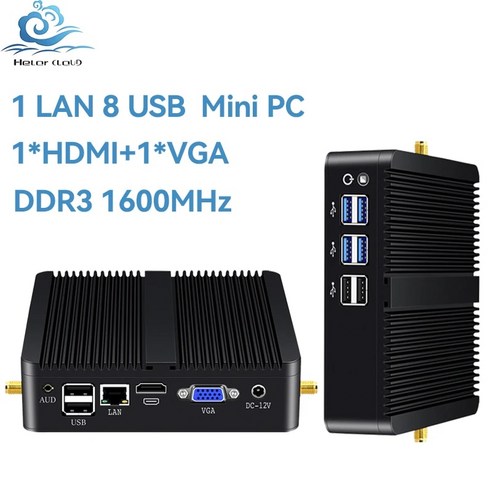 미니 컴퓨터 미니PC 데스크탑 Helorpc1LAN 8USB 산업용 PC 윈도우 7 810 우분투 리눅스 와이파이 웨이크업 LAN 8G 128G DDR3 MSATA 지지대, 없음, 없음, 6)2955U  8G RAM 128G SSD