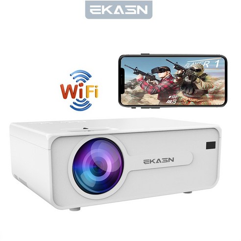 EKASN AK9 FHD빔프로젝터 1080P Full HD/6000루멘 밝기/폰 무선미러링 가능, 하양