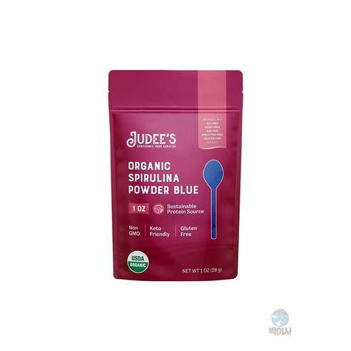 Judee’s Gluten Free 오가닉 스피루리나 파우더 블루 – 1온스(28g), 1개 지구스피루리나