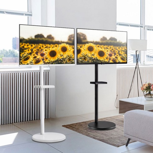 스마트 마운트 삼탠바이미 삼성 M5 M7 32인치 49인치 모니터 TV LG 룸앤티비 호환 이동식 거치대 삼텐바이미 무빙 이동형 스탠드 FV201S FV200S, 블랙