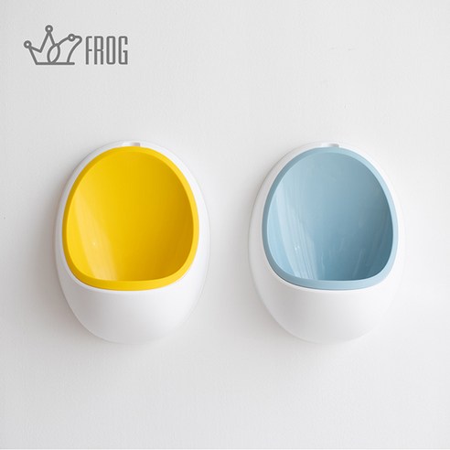 프로그 남아 소변기 유아변기 SET, 화이트(소변통 옐로...