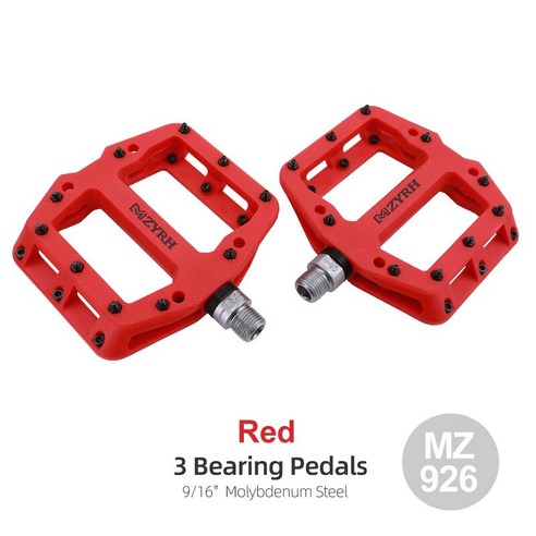 MZYRH-초경량 씰 베어링 자전거 페달 사이클링 나일론 로드 bmx Mtb 페달 플랫 플랫폼 자전거 부품 액세서리, MZ926 Red