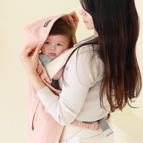 구스켓 아기띠 바람막이 워머, 핑크