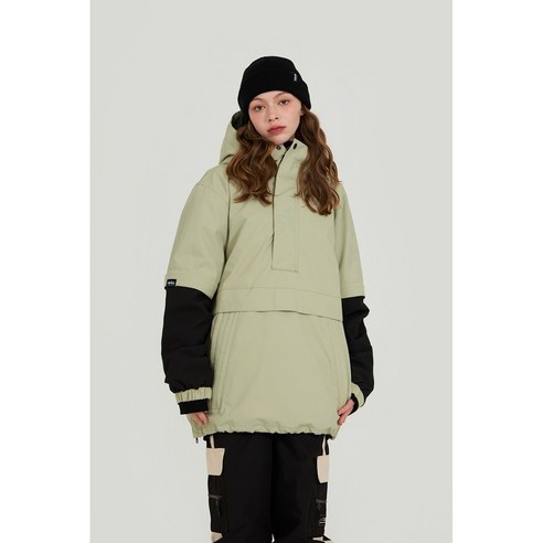 엔쓰리 NNN -Felix2 Anorak - JACKET - 라이트카키 (팔양면 분리형) / 남녀공용 스노우보드복 스키복 자켓