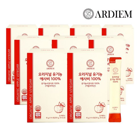 아르디엠 오리지널 유기농 애사비 100% 애플사이다비니거 스틱 14회분, 9개, 210ml