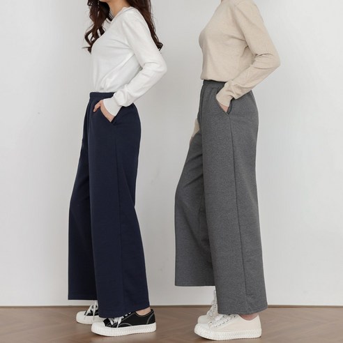 추천제품 트렌디하고 편안한 ~4XL 여성용 빅사이즈 기본코튼 와이드무지편한 무지밴딩팬츠 소개
