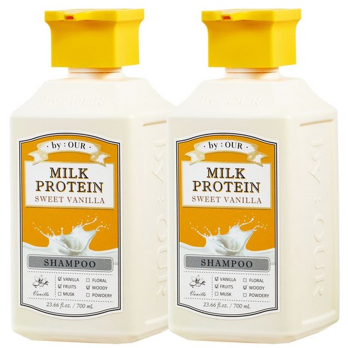 바이아우어 밀크 프로틴 샴푸 스위트 바닐라향, 700ml, 2개