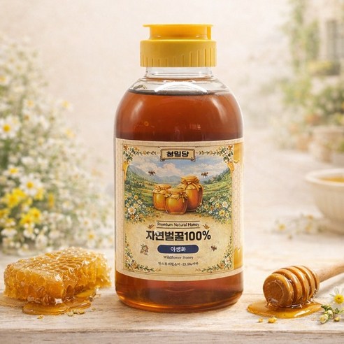 청밀당 꿀 보틀 500 g 자연 벌 꿀 100% 베트남 야생화, 1개, 500g