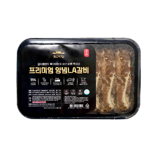 쇠고기집 육함량이 높은 프리미엄 양념LA갈비, 750g, 4개