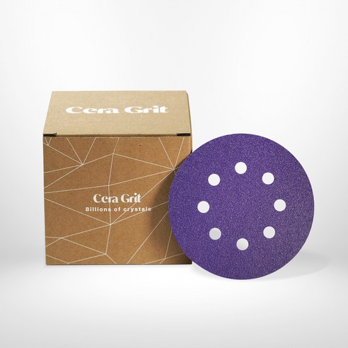 [세라그릿] 원형샌더 사포 125mm 8홀 샌딩페이퍼 100장 (입도 120번), 1개